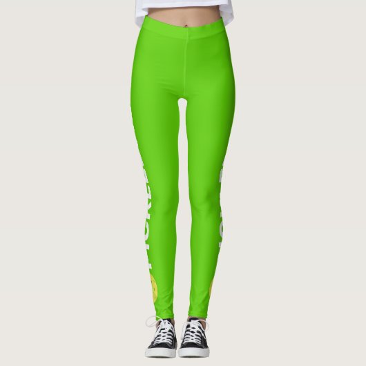 Cool Pickleball Leggings Gele standaard aangepaste (Voorkant)