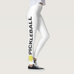 Cool Pickleball Leggings Gele standaard aangepaste<br><div class="desc">De perfecte leggings voor pickleballliefhebbers. Leggings van hoge kwaliteit met het woord PICKLEBALL en een gele pickleball aan beide zijden. Voeg je aangepaste tekst toe - zoals een clubnaam of teamnaam. Fun voor casual sociaal spel of wedstrijdspel - verander gemakkelijk de achtergrondkleur om de kleuren van uw club/team aan te...</div>