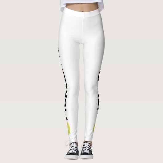 Cool Pickleball Leggings Gele standaard aangepaste (Voorkant)