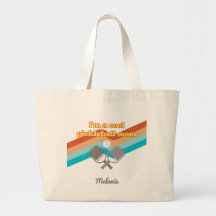 Cool Pickleball Mam Canvas tas Large Retro