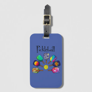 Cool Pickleball Paddle Sports Rainbow Bagagelabel