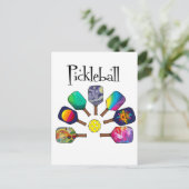 Cool Pickleball Paddle Sports Rainbow Briefkaart (Staand voorkant)