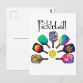 Cool Pickleball Paddle Sports Rainbow Briefkaart (Voorkant / Achterkant)