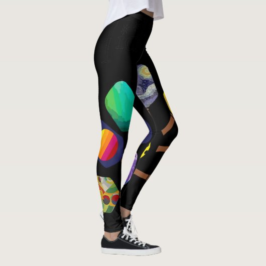 Cool Pickleball Paddle Sports Rainbow Leggings (Rechts)