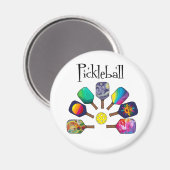 Cool Pickleball Paddle Sports Rainbow Magneet (Voorkant / Achterkant)