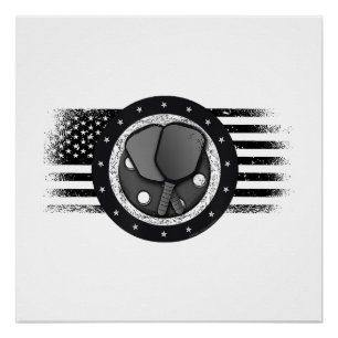 Cool Pickleball Sport USA Grunge Vlag - Pickleball Perfect Poster