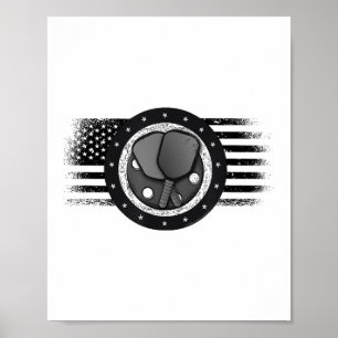 Cool Pickleball Sport USA Grunge Vlag - Pickleball Poster