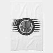 Cool Pickleball Sport USA Grunge Vlag - Pickleball Theedoek (Verticaal)