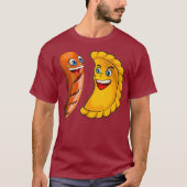 Cool Pierogi en Kielbasa Pools voedselbureau T-shirt (Voorkant)