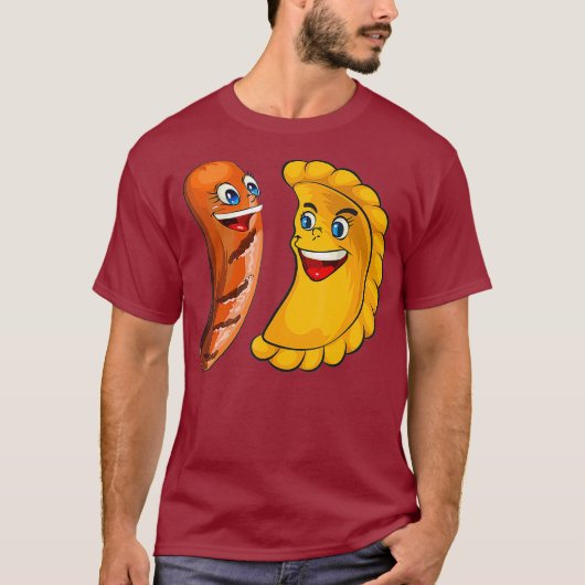Cool Pierogi en Kielbasa Pools voedselbureau T-shirt (Voorkant)