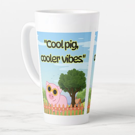 Cool Pig Quote Latte Mok (Linkerhoek)