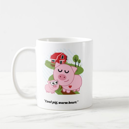 Cool Pig Warm hart Koffiemok (Links)