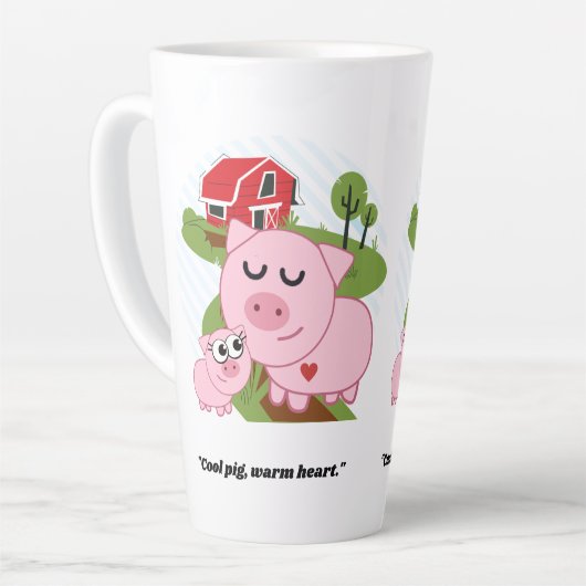 Cool Pig Warm hart Latte Mok (Linkerhoek)