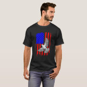 Cool Pigeon Design Mannen Women Patriotic US Flag  T-shirt (Voorkant volledig)
