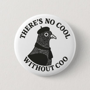 Cool Pigeon Ronde Button 5,7 Cm