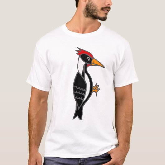 Cool Pileated Woodpecker Natuur Design T-shirt (Voorkant)