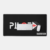 Cool Pilot Typografie & Jet Vliegtuig Vliegen, Een Bureaumat (Keyboard & Muis)