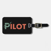 Cool Pilot typografie & raket, Leuk, Eenvoudige Lu Bagagelabel (Voorkant horizontaal)