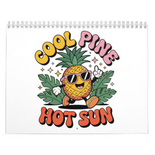 Cool Pine Hot Sun Retro Ananas Zomer Vibe  Kalender
