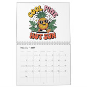 Cool Pine Hot Sun Retro Ananas Zomer Vibe Kalender (Feb 2027)