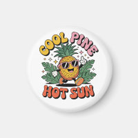 Cool Pine Hot Sun Retro Ananas Zomer Vibe