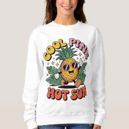 Cool Pine Hot Sun Retro Ananas Zomer Vibe Trui