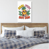 Cool Pine Hot Sun Retro Ananas Zomer Vibes Canvas Afdruk (Insitu (Slaapkamer))