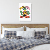 Cool Pine Hot Sun Retro Ananas Zomer Vibes Canvas Afdruk (Insitu (Slaapkamer))