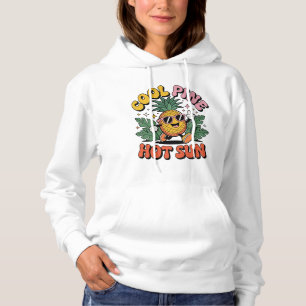 Cool Pine Hot Sun Retro Ananas Zomer Vibes Hoodie