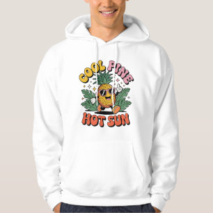 Cool Pine Hot Sun Retro Ananas Zomer Vibes Hoodie