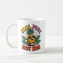 Cool Pine Hot Sun Retro Ananas Zomer Vibes Koffiemok