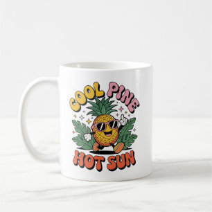 Cool Pine Hot Sun Retro Ananas Zomer Vibes Koffiemok