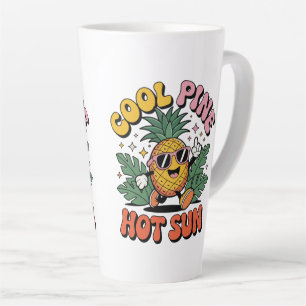 Cool Pine Hot Sun Retro Ananas Zomer Vibes Latte Mok