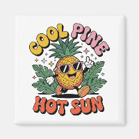 Cool Pine Hot Sun Retro Ananas Zomer Vibes
