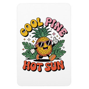 Cool Pine Hot Sun Retro Ananas Zomer Vibes Magneet