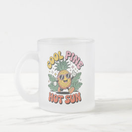 Cool Pine Hot Sun Retro Ananas Zomer Vibes Matglas Koffiemok