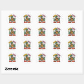 Cool Pine Hot Sun Retro Ananas Zomer Vibes Ronde Sticker (Vel)