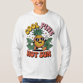 Cool Pine Hot Sun Retro Ananas Zomer Vibes T-shirt