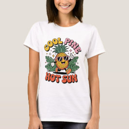 Cool Pine Hot Sun Retro Ananas Zomer Vibes T-shirt