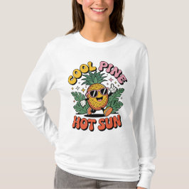 Cool Pine Hot Sun Retro Ananas Zomer Vibes T-shirt