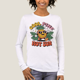 Cool Pine Hot Sun Retro Ananas Zomer Vibes Tri-Blend Shirt
