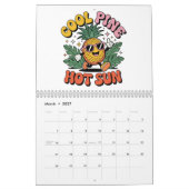 Cool Pine Hot Sun Retro Pineapple Summer Vibes  Kalender (Mar 2027)