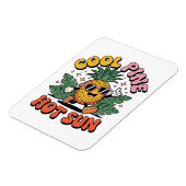 Cool Pine Hot Sun Retro Pineapple Summer Vibes Magneet (Linkerzijde)