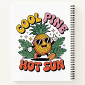 Cool Pine Hot Sun Retro Pineapple Summer Vibes Notitieboek (Achterkant)