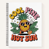 Cool Pine Hot Sun Retro Pineapple Summer Vibes Notitieboek (Voorkant)