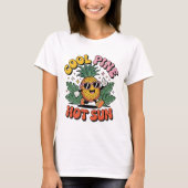 Cool Pine Hot Sun Retro Pineapple Summer Vibes T-shirt (Voorkant)
