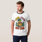 Cool Pine Hot Sun Retro Pineapple Summer Vibes T-shirt (Voorkant volledig)