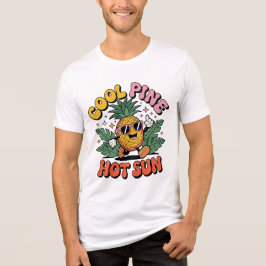 Cool Pine Hot Sun Retro Pineapple Summer Vibes Tri-Blend Shirt