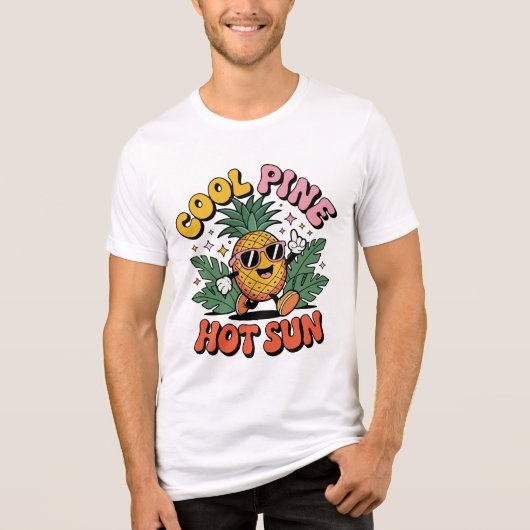 Cool Pine Hot Sun Retro Pineapple Summer Vibes Tri-Blend Shirt (Voorkant)