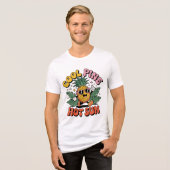 Cool Pine Hot Sun Retro Pineapple Summer Vibes Tri-Blend Shirt (Voorkant volledig)